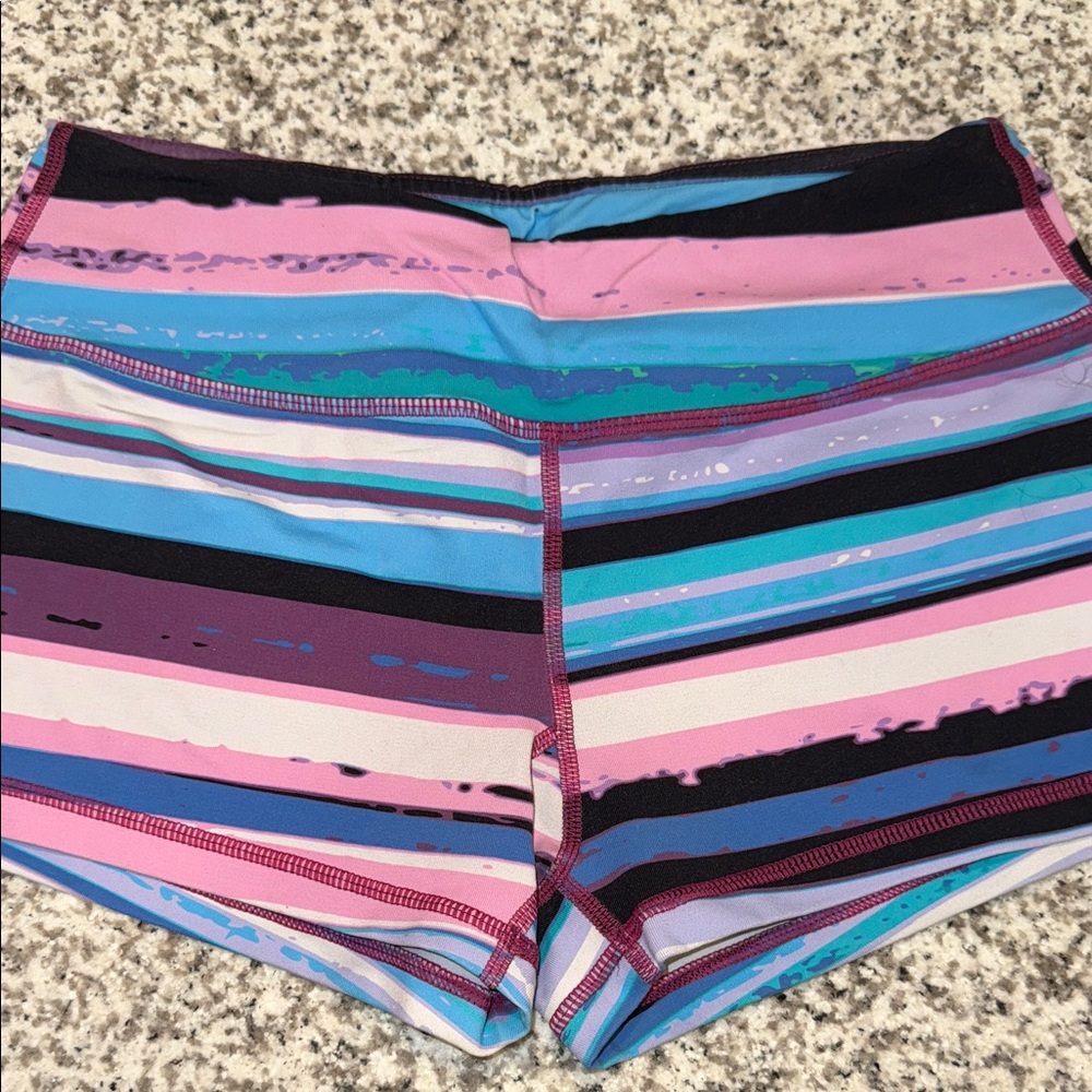 Savage Barbell Multicolor Striped Athletic Shorts